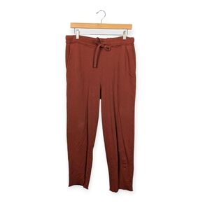 Eileen Fisher Organic Cotton Rust Drawstring Raw Hem Lounge Pants Size PM